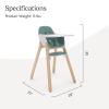 imageUPPAbaby Ciro High ChairSleek EasytoClean DesignPerfectFit Tray to Bring Baby to TablePatentPending HarnessDualPosition 180Degree Rotating FootrestChloe GreyRubberwoodEmrick