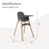imageUPPAbaby Ciro High ChairSleek EasytoClean DesignPerfectFit Tray to Bring Baby to TablePatentPending HarnessDualPosition 180Degree Rotating FootrestChloe GreyRubberwoodJake