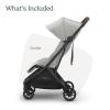 imageUPPAbaby Minu V3 Travel Stroller  Lightweight  Compact Design  OneHand Fold  Unfold  from Birth  Overhead Compatible  Dillan Stone BlueCarbon FrameSand LeatherSavannah