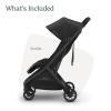 imageUPPAbaby Minu V3 Travel Stroller  Lightweight  Compact Design  OneHand Fold  Unfold  from Birth  Overhead Compatible  Dillan Stone BlueCarbon FrameSand LeatherJake