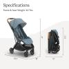 imageUPPAbaby Minu V3 Travel Stroller  Lightweight  Compact Design  OneHand Fold  Unfold  from Birth  Overhead Compatible  Dillan Stone BlueCarbon FrameSand LeatherDillan