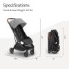 imageUPPAbaby Minu V3 Travel Stroller  Lightweight  Compact Design  OneHand Fold  Unfold  from Birth  Overhead Compatible  Dillan Stone BlueCarbon FrameSand LeatherGreyson
