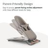 imageUPPAbaby Mira BouncerPortable 2in1 Bouncer  Seat Grows with Your BabyGREENGuard Gold JPMA  FSC CertifiedCozy Seat Liner  Storage Bag IncludedStella Grey MlangeSilver ChromeMaple WoodCharlie