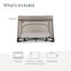 imageUPPAbaby Remi Playard  Deluxe 3in1 Portable Playard Bedside Bassinet  Travel Crib Mesh Bassinet Mattress Organic Cotton Mattress Cover  Storage Bag Included  Charlie Sand MlangeWells Dark Taupe Mlange