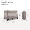 imageUPPAbaby Remi Playard  Deluxe 3in1 Portable Playard Bedside Bassinet  Travel Crib Mesh Bassinet Mattress Organic Cotton Mattress Cover  Storage Bag Included  Charlie Sand MlangeWells Dark Taupe Mlange