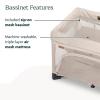 imageUPPAbaby Remi Playard  Deluxe 3in1 Portable Playard Bedside Bassinet  Travel Crib Mesh Bassinet Mattress Organic Cotton Mattress Cover  Storage Bag Included  Charlie Sand MlangeCharlie Sand Mlange
