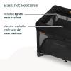 imageUPPAbaby Remi Playard  Deluxe 3in1 Portable Playard Bedside Bassinet  Travel Crib Mesh Bassinet Mattress Organic Cotton Mattress Cover  Storage Bag Included  Charlie Sand MlangeJake Charcoal