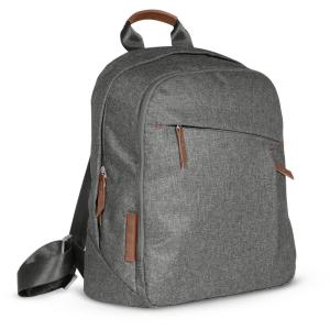 imageUPPAbaby Changing BackpackMultiple Storage CompartmentsStroller Strap AttachmentBottle Insulator and Changing Pad IncludedDeclan Oat MlangeChestnut LeatherGreyson Charcoal MlangeSaddle Leather