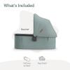imageUPPAbaby Bassinet V3  Compatible with Vista Cruz Ridge Strollers  Overnight Sleep Solution  Mattress Sheet and Bug Shield Included  Greyson Charcoal MlangeCarbon FrameKenzi Mystic Aqua