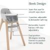 imageUPPAbaby Ciro High Chair  Cushion Accessory Bundle Sleek EasytoClean Design PerfectFit Tray to Bring Baby to Table Plush Cushion for Added Comfort Machine Washable Fabric  Chloe Grey
