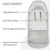 imageUPPAbaby CozyGanoosh Footmuff  Easily Attaches to UPPAbaby Strollers  RumbleSeat  Ultraplush WeatherProof  Winter Stroller Cover  Jake CharcoalSavannah Pearl Gray Jacquard