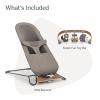 imageUPPAbaby Mira Bouncer Bundle Includes Mira 2in1 Bouncer and Forest Fun Toy Bar Seat Grows with Your Baby Folds Flat Sensory Entertainment  Stella Grey MlangeWells Taupe Mlange