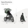 imageUPPAbaby Ridge Jogging StrollerDurable Performance Jogger with NeverFlat TiresBuilt for Walking Running HikingWater Bottle Holder ampamp Basket Cover IncludedGwen Green MlangeCarbon FrameGwen