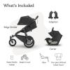 imageUPPAbaby Travel System  Ridge Stroller  Aria Lightweight Car Seat Combo  Toddler Seat Rain Shield Bug Shield Car Seat Base with Load Leg  Infant Insert Included  Jake CharcoalJake Charcoal