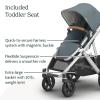 imageUPPAbaby Vista V3 Stroller  FullSize SingletoDouble Stroller System  Toddler Seat Bug Shield Rain Shield and Storage Bag Included  Greyson Charcoal MlangeCarbon FrameSaddle LeatherCallum Stone BlueSilver FrameSand Leather