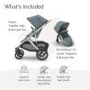 imageUPPAbaby Vista V3 Stroller  RumbleSeat V3  Convertible SingletoDouble Stroller System  Toddler Seat RumbleSeat Accessory Adapters Included  Callum Stone BlueSilver FrameSand LeatherCallum
