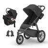 imageUPPAbaby Travel System  Ridge Stroller  Aria Lightweight Car Seat Combo  Toddler Seat Rain Shield Bug Shield Car Seat Base with Load Leg  Infant Insert Included  Jake CharcoalJake Charcoal