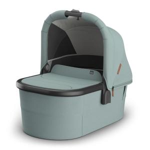 imageUPPAbaby Bassinet V3  Compatible with Vista Cruz Ridge Strollers  Overnight Sleep Solution  Mattress Sheet and Bug Shield Included  Greyson Charcoal MlangeCarbon FrameKenzi Mystic Aqua