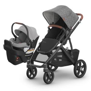 imageUPPAbaby Travel System  Vista V3 Stroller  Aria Lightweight Car Seat Combo  Toddler Seat Car Seat Base with Load Leg  Infant Insert Included  Savannah Pearl Grey Jacquard  Anthony GreyGreysonAnthony
