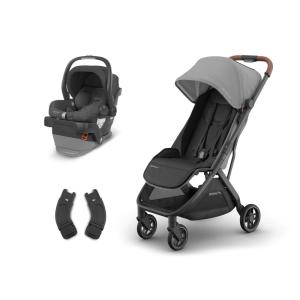 imageUPPAbaby Travel System Includes Minu V3 Stroller  Mesa V2 Infant Car Seat Combo  Adapters Car Seat Base  Infant Insert Included  Greyson Charcoal MlangeGreyson