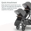 imageUPPAbaby RumbleSeat V2 Second Lower SeatCompatible with Vista V2 and Vista V3  Adapters Bumper Bar Bug Shield IncludedEmmett Green MlangeSilver FrameSaddle LeatherGreyson Charcoal Mlange