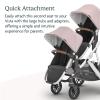 imageUPPAbaby RumbleSeat V2 Second Lower SeatCompatible with Vista V2 and Vista V3  Adapters Bumper Bar Bug Shield IncludedEmmett Green MlangeSilver FrameSaddle LeatherAlice Dusty Pink