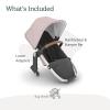 imageUPPAbaby RumbleSeat V2 Second Lower SeatCompatible with Vista V2 and Vista V3  Adapters Bumper Bar Bug Shield IncludedEmmett Green MlangeSilver FrameSaddle LeatherAlice Dusty Pink