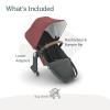 imageUPPAbaby RumbleSeat V2 Second Lower SeatCompatible with Vista V2 and Vista V3  Adapters Bumper Bar Bug Shield IncludedEmmett Green MlangeSilver FrameSaddle LeatherLucy Rosewood Mlange