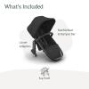 imageUPPAbaby RumbleSeat V3 Second Lower Seat  Compatible with Vista V2 and Vista V3  AllWeather Seat  Magnetic Buckle  Adapters Included  Declan Oat MlangeSilver FrameChestnut LeatherJake CharcoalCarbon FrameBlack Leather
