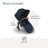imageUPPAbaby RumbleSeat V3 Second Lower Seat  Compatible with Vista V2 and Vista V3  AllWeather Seat  Magnetic Buckle  Adapters Included  Declan Oat MlangeSilver FrameChestnut LeatherNoa NavyCarbon FrameSaddle Leather