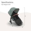 imageUPPAbaby RumbleSeat V3 Second Lower Seat  Compatible with Vista V2 and Vista V3  AllWeather Seat  Magnetic Buckle  Adapters Included  Declan Oat MlangeSilver FrameChestnut LeatherGwen Green MlangeCarbon FrameSaddle Leather