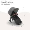 imageUPPAbaby RumbleSeat V3 Second Lower Seat  Compatible with Vista V2 and Vista V3  AllWeather Seat  Magnetic Buckle  Adapters Included  Declan Oat MlangeSilver FrameChestnut LeatherGreyson Charcoal MlangeCarbon FrameSaddle Leather