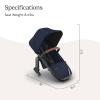 imageUPPAbaby RumbleSeat V3 Second Lower Seat  Compatible with Vista V2 and Vista V3  AllWeather Seat  Magnetic Buckle  Adapters Included  Declan Oat MlangeSilver FrameChestnut LeatherNoa NavyCarbon FrameSaddle Leather