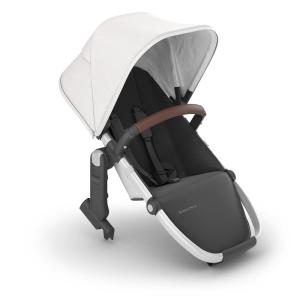 imageUPPAbaby RumbleSeat V2 Second Lower SeatCompatible with Vista V2 and Vista V3  Adapters Bumper Bar Bug Shield IncludedEmmett Green MlangeSilver FrameSaddle LeatherBryce White Marl