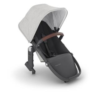 imageUPPAbaby RumbleSeat V2 Second Lower SeatCompatible with Vista V2 and Vista V3  Adapters Bumper Bar Bug Shield IncludedEmmett Green MlangeSilver FrameSaddle LeatherAnthony WhiteGrey Chenille
