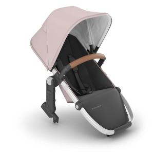 imageUPPAbaby RumbleSeat V2 Second Lower SeatCompatible with Vista V2 and Vista V3  Adapters Bumper Bar Bug Shield IncludedEmmett Green MlangeSilver FrameSaddle LeatherAlice Dusty Pink