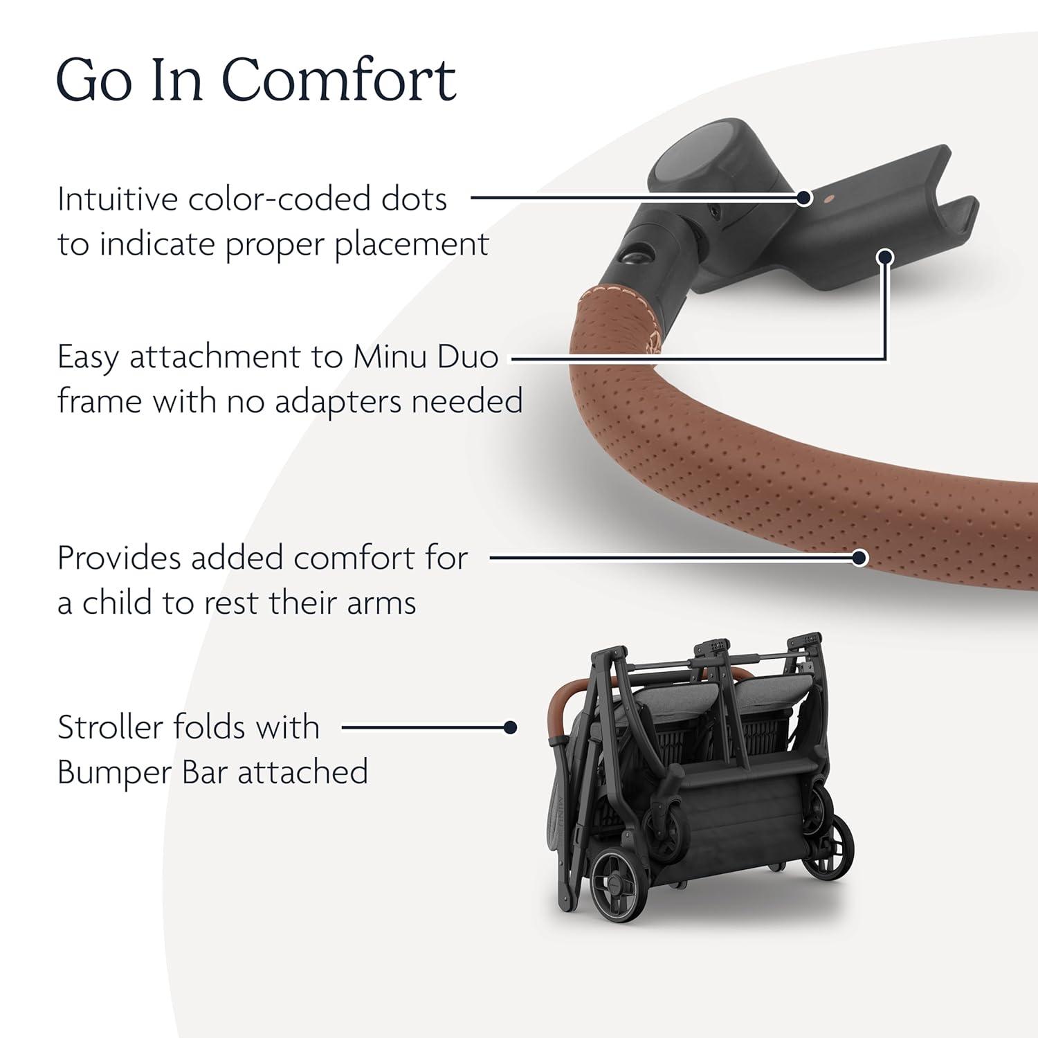 imageUPPAbaby Bumper Bar for Minu Duo Stroller  Quick Attachment  Folds with Stroller  Saddle
