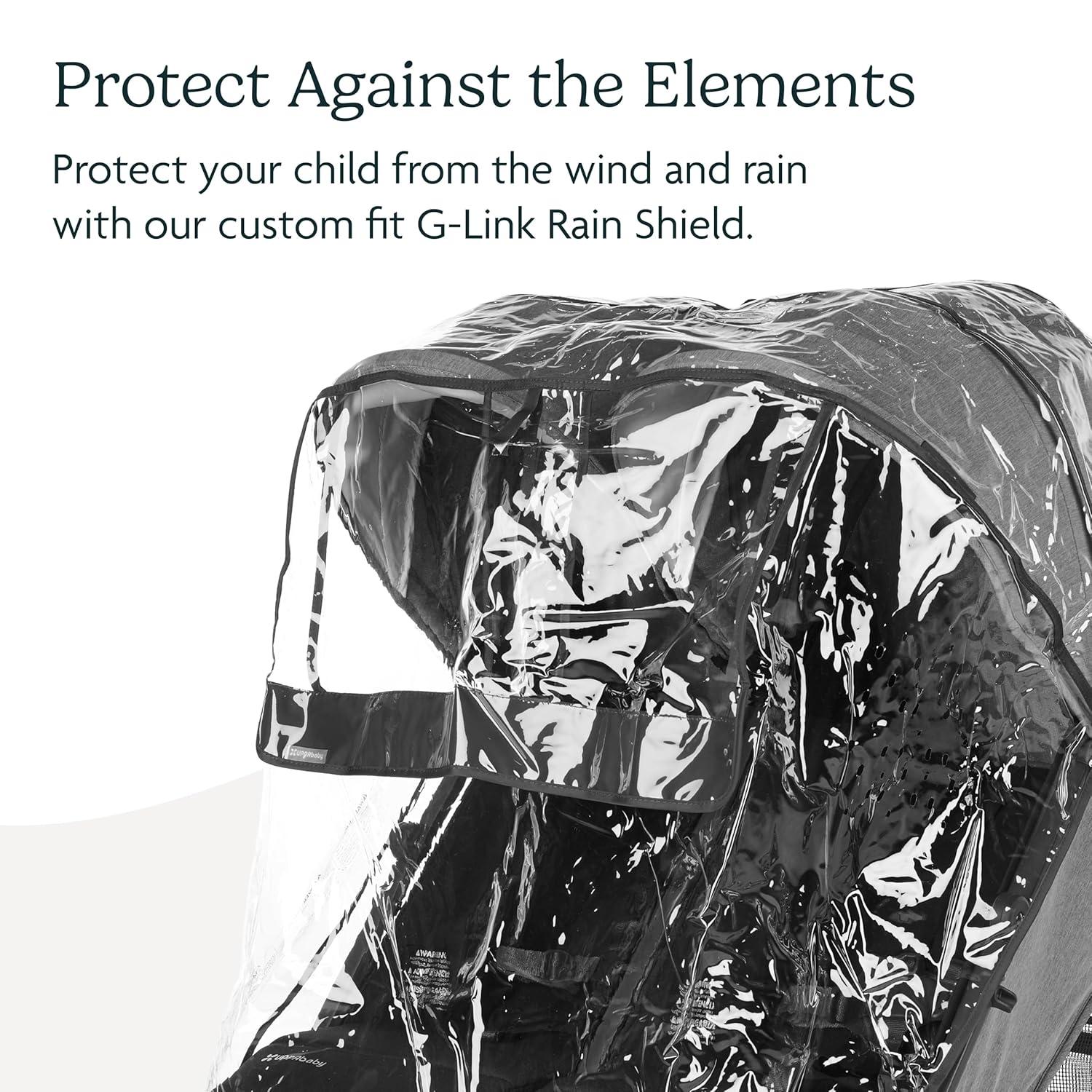 imageUPPAbaby GLink and GLink V2 Rain Shield Waterproof and Windproof Coverage Ventilated Design Quick Attachment Easy Access to Child