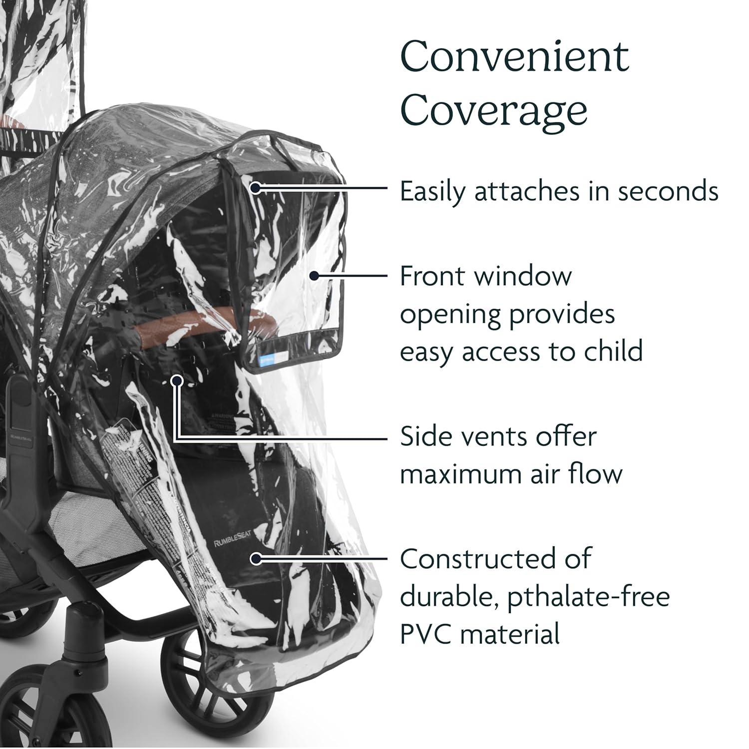 imageUPPAbaby RumbleSeat Rain Shield  Compatible with RumbleSeat models 20152019 V2 V2 and V3  Waterproof and Windproof Coverage  Ventilated Design  Quick Attachment  Easy Access to Child