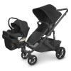 imageUPPAbaby Travel System Includes Cruz V2 Stroller  Aria Lightweight Car Seat Combo  Toddler Seat Rain Shield Storage Bag Car Seat Base  Infant Insert Included  Jake Charcoal