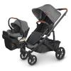 imageUPPAbaby Travel System Includes Cruz V2 Stroller  Aria Lightweight Car Seat Combo  Toddler Seat Rain Shield Storage Bag Car Seat Base  Infant Insert Included  Greyson Charcoal Mlange
