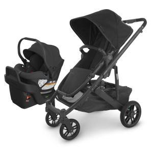 imageUPPAbaby Travel System Includes Cruz V2 Stroller  Aria Lightweight Car Seat Combo  Toddler Seat Rain Shield Storage Bag Car Seat Base  Infant Insert Included  Jake Charcoal