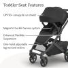 imageUPPAbaby Cruz V3 Stroller  Aria Lightweight Car Seat Travel System Combo  Toddler Seat Bumper Bar Bug and Rain Shields Car Seat Base and Infant Insert Included  Jake Charcoal