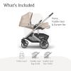 imageUPPAbaby Cruz V3 Stroller  Aria Lightweight Car Seat Travel System Combo  Toddler Seat Bumper Bar Bug and Rain Shields Car Seat Base and Infant Insert Included  Declan Oat Mlange
