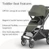 imageUPPAbaby Cruz V3 Stroller  from Birth  Car Seat Compatible  FullSize Reversible Seat  Infant Insert Bug and Rain Shields Included  Julian Dusty Blue MlangeCarbon FrameChestnut LeatherEvelyn Meadow Green