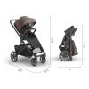 imageUPPAbaby Cruz V3 Stroller  from Birth  Car Seat Compatible  FullSize Reversible Seat  Infant Insert Bug and Rain Shields Included  Julian Dusty Blue MlangeCarbon FrameChestnut LeatherOwen Mocha Mlange