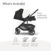 imageUPPAbaby Cruz V3 Stroller  from Birth  Car Seat Compatible  FullSize Reversible Seat  Infant Insert Bug and Rain Shields Included  Julian Dusty Blue MlangeCarbon FrameChestnut LeatherJake Charcoal