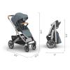 imageUPPAbaby Cruz V3 Stroller  from Birth  Car Seat Compatible  FullSize Reversible Seat  Infant Insert Bug and Rain Shields Included  Julian Dusty Blue MlangeCarbon FrameChestnut LeatherCallum Stone Blue