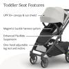 imageUPPAbaby Cruz V3 Stroller  from Birth  Car Seat Compatible  FullSize Reversible Seat  Infant Insert Bug and Rain Shields Included  Julian Dusty Blue MlangeCarbon FrameChestnut LeatherSavannah Grey Mlange