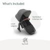 imageUPPAbaby RumbleSeat V3 Second Lower Seat  Compatible with Vista V2 and Vista V3  AllWeather Seat  Magnetic Buckle  Adapters Included Evelyn Meadow GreenGreyson Charcoal MlangeCarbon FrameSaddle Leather